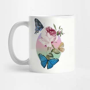 Beautiful Rose With Butterflies Mug